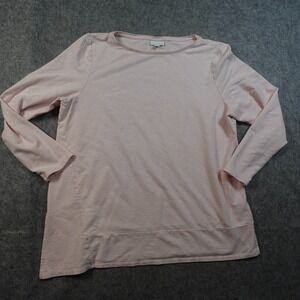 J Jill Top Womens Extra Large Pink Asymmetrical Hem Crew Neck Long Sleeve Tee